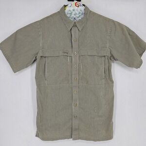 GameGuard Shirt Mens Small Gingham Vented Fishing Short Sleeve Outdoor Top